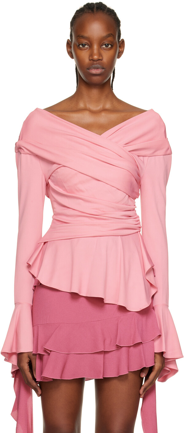 

Розовая блузка с драпировкой Blumarine