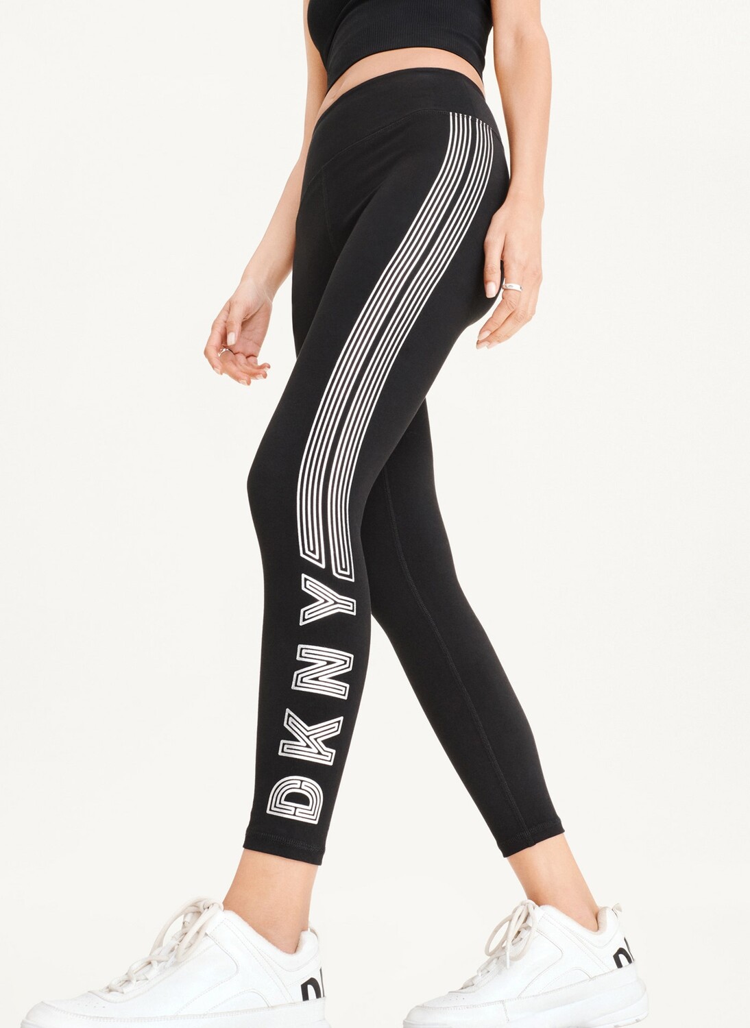 

Полноразмерные леггинсы с высокой талией и логотипом DKNY