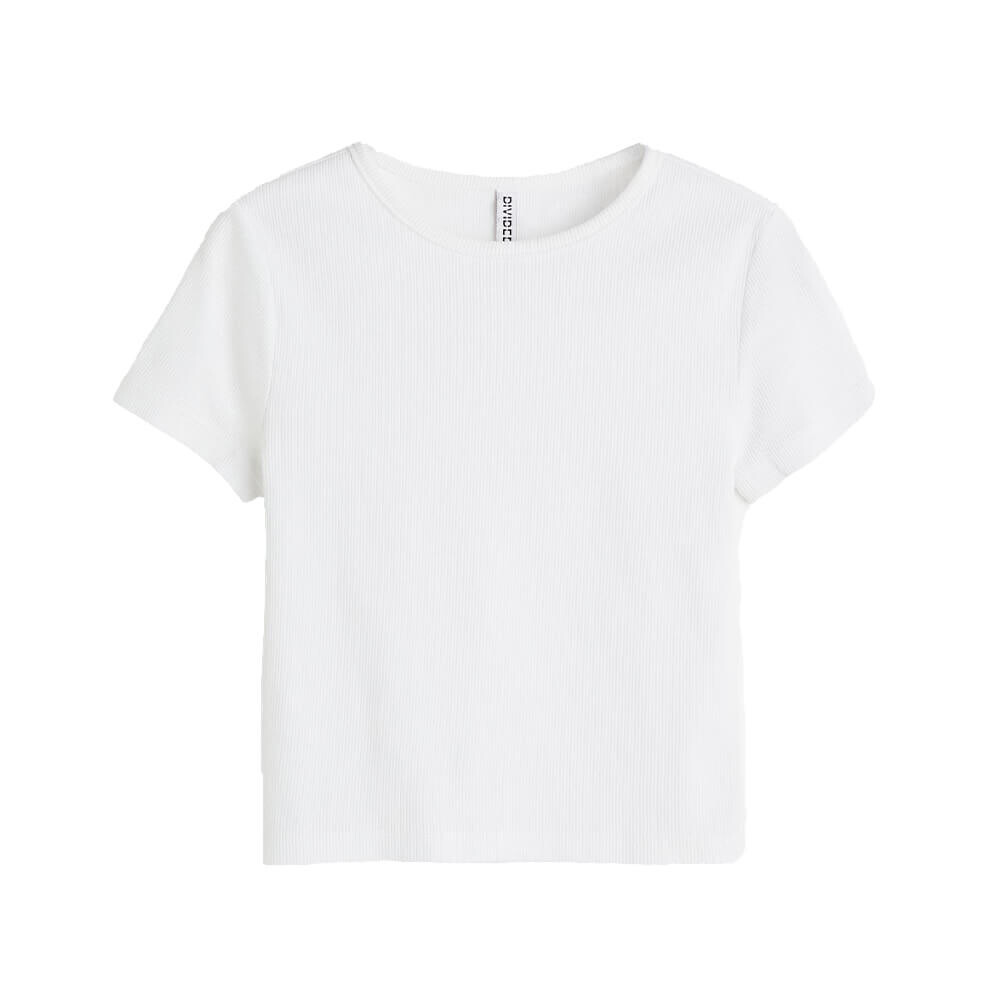 Топ H&M Ribbed Crop, белый