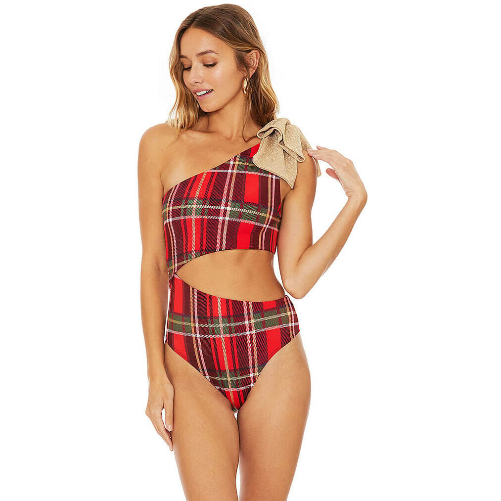 

Купальник Beach Riot Celine One-Piece Holiday Plaid, красный/мультиколор