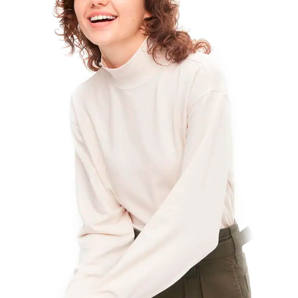 

Лонгслив Uniqlo U Heattech Extra Warm Cotton Turtleneck, белый