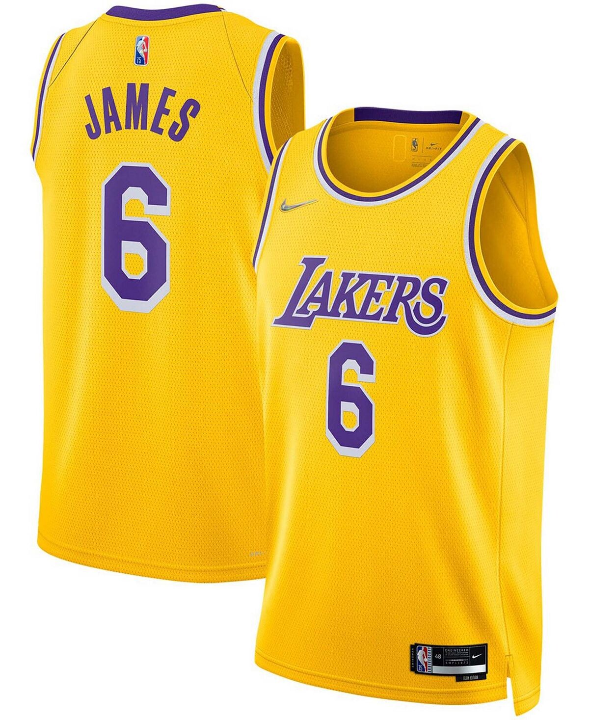 

Мужская джерси lebron james gold-tone los angeles lakers 2021/22 diamond swingman jersey — icon edition Nike, мульти
