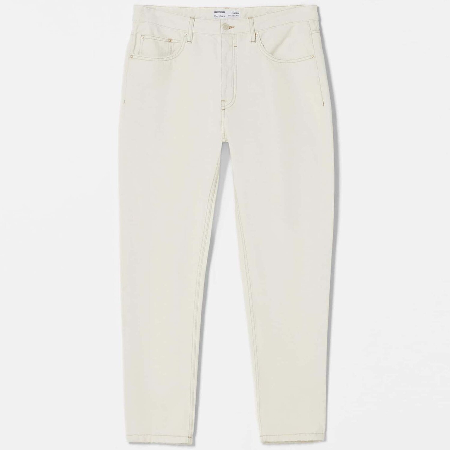 

Джинсы Bershka Straight Fit Vintage, кремовый