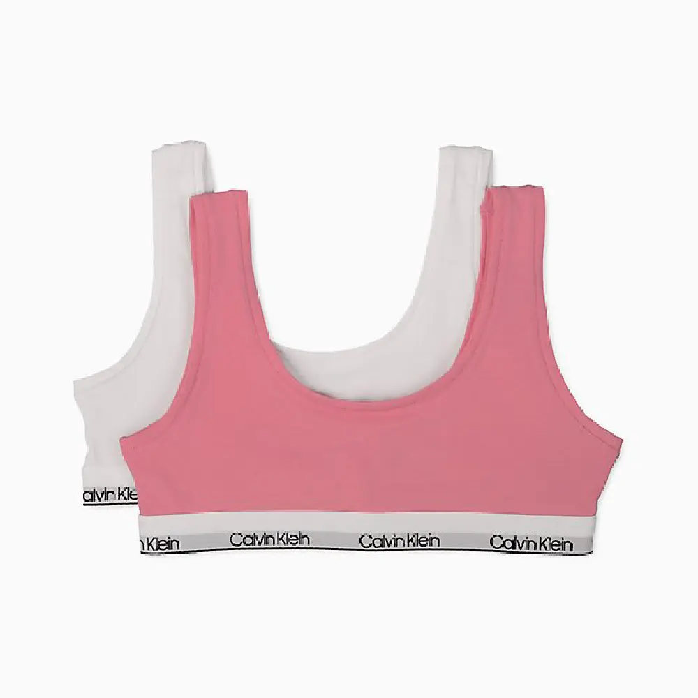 

Набор бюстгальтеров для девочек, 2 шт, Calvin Klein Modern Cotton Cropped, 2 шт, розовый/белый