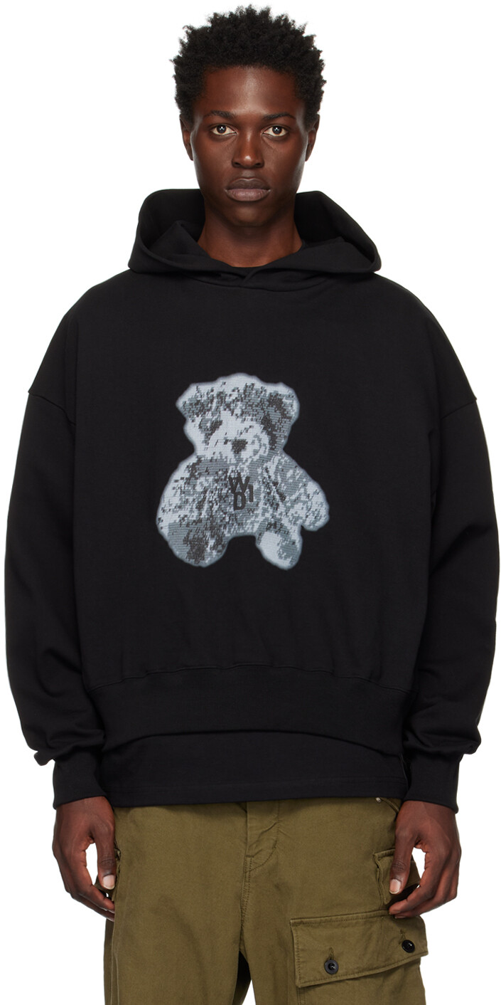 

Черная толстовка с капюшоном New Teddy We11done