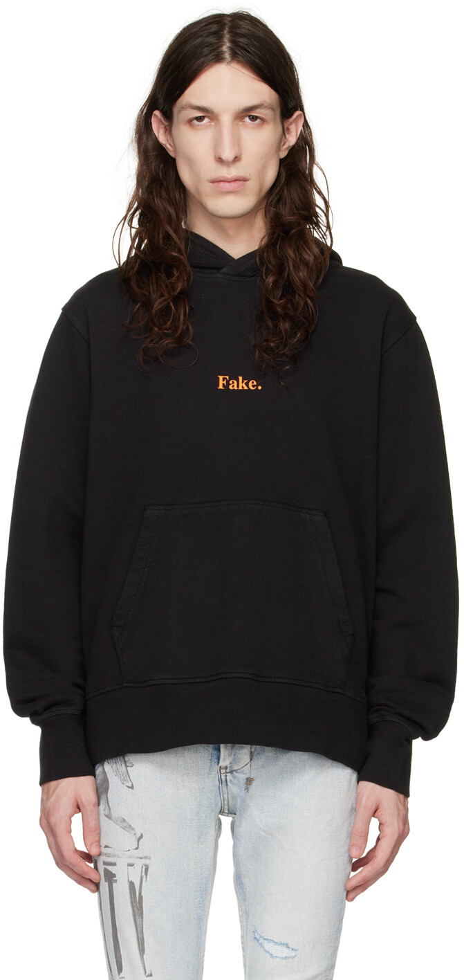 

Черная толстовка с капюшоном \Fake\"" Ksubi, Черный