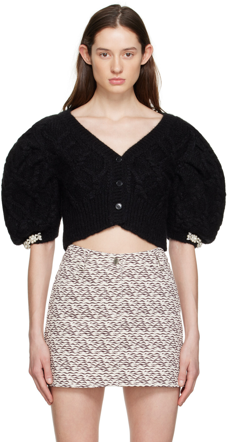 

Черный кардиган из бисера Simone Rocha