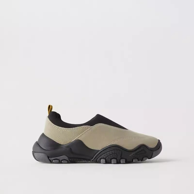 

Кроссовки ZARA Leather Laceless, серо-зеленый