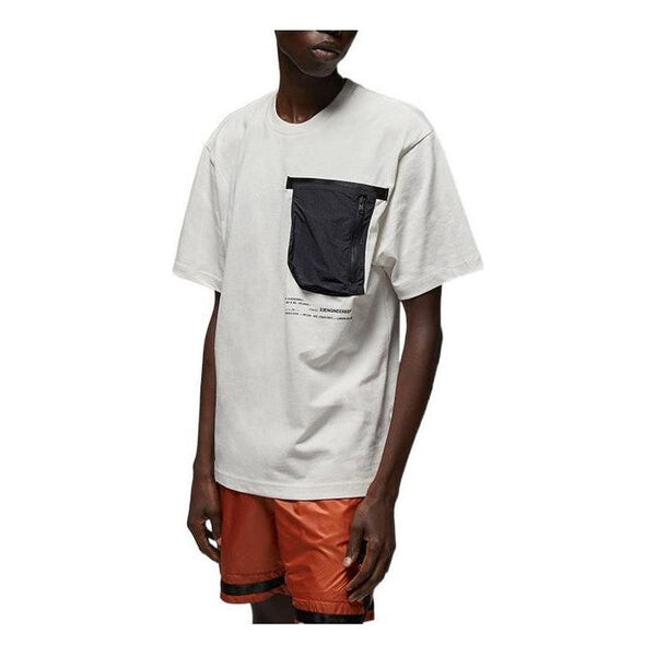 

Футболка Men's Jordan 23 Engineered Contrasting Colors Pocket Round Neck Casual Short Sleeve Phantom White Gray, Белый