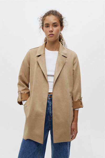 

Замшевая куртка с закатанными рукавами PULL&BEAR