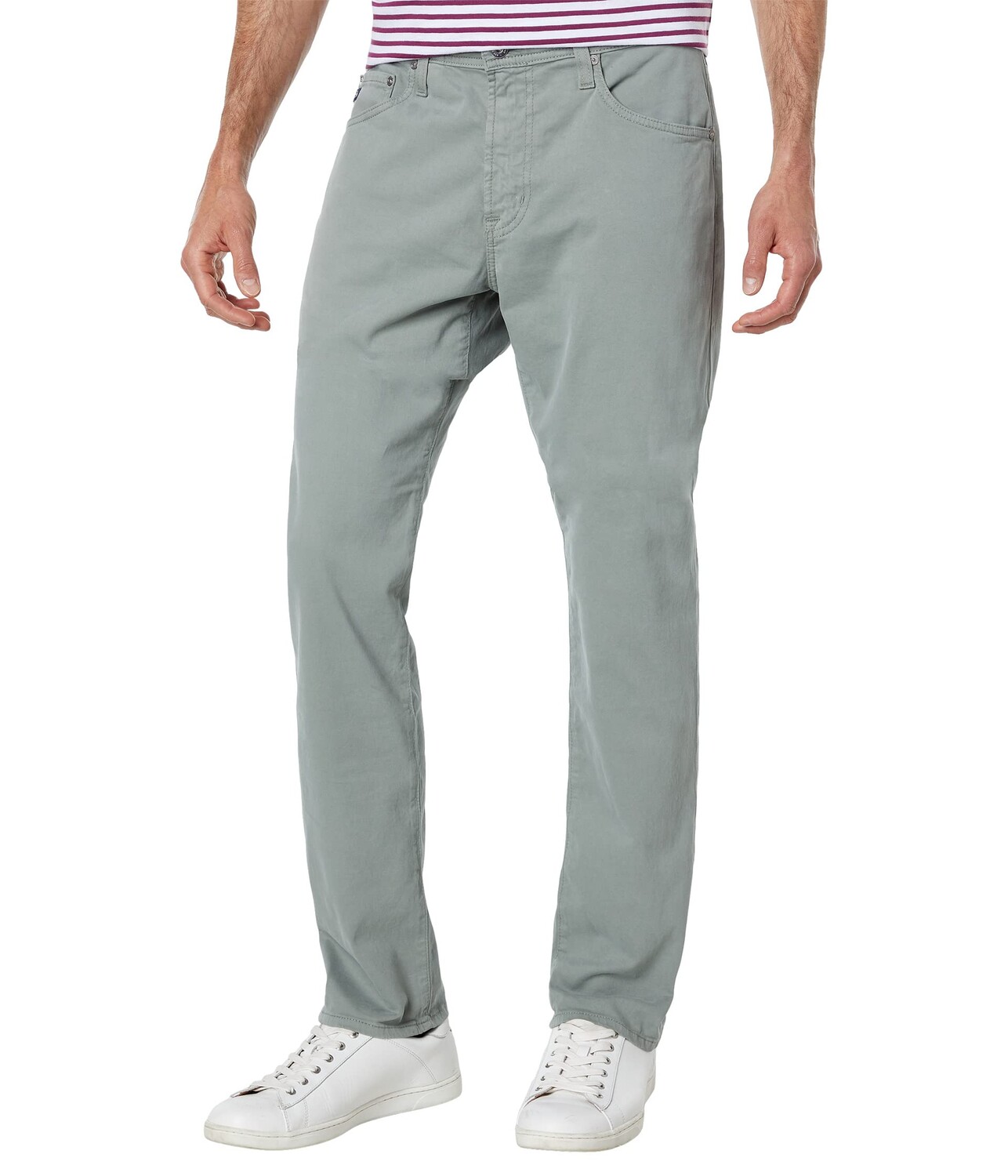 

Брюки AG Adriano Goldschmied, Everett Slim Straight Leg Twill Pants, Серый