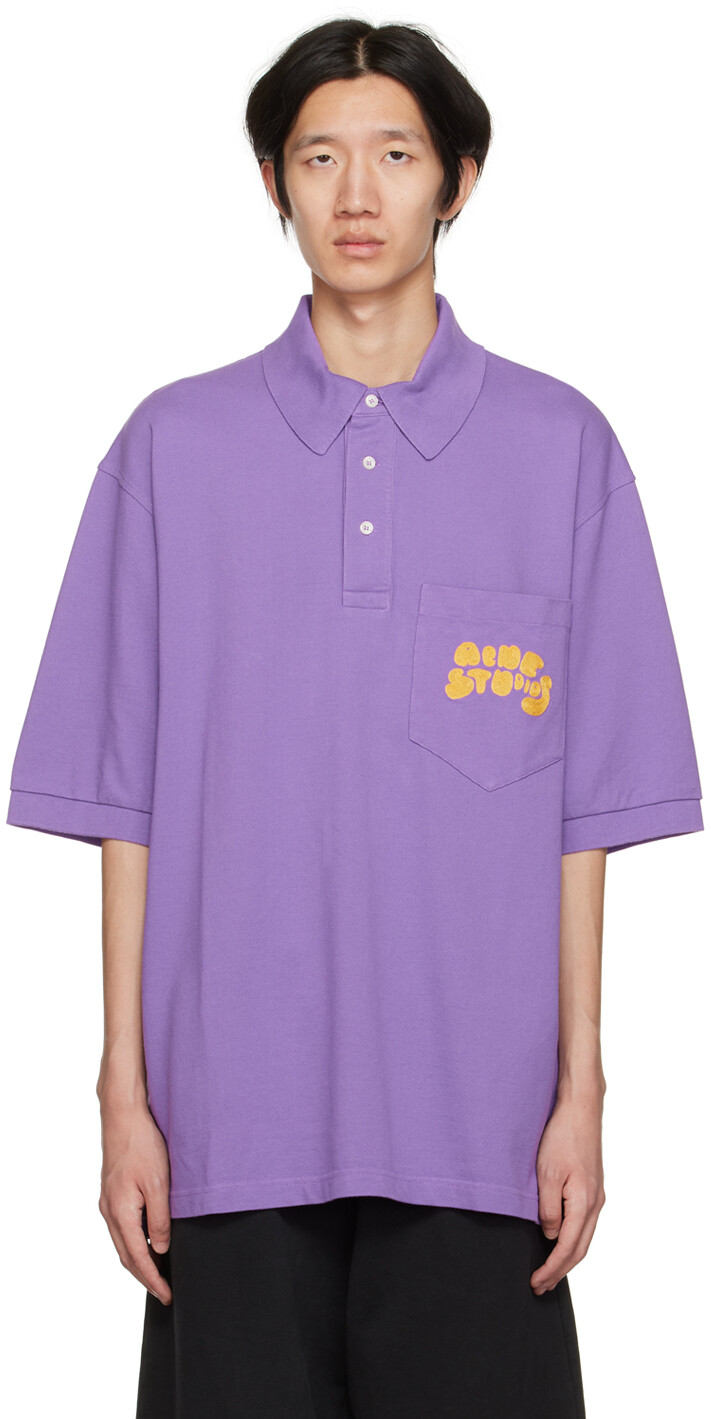 

Пурпурная футболка-поло с пузырьками Acne Studios