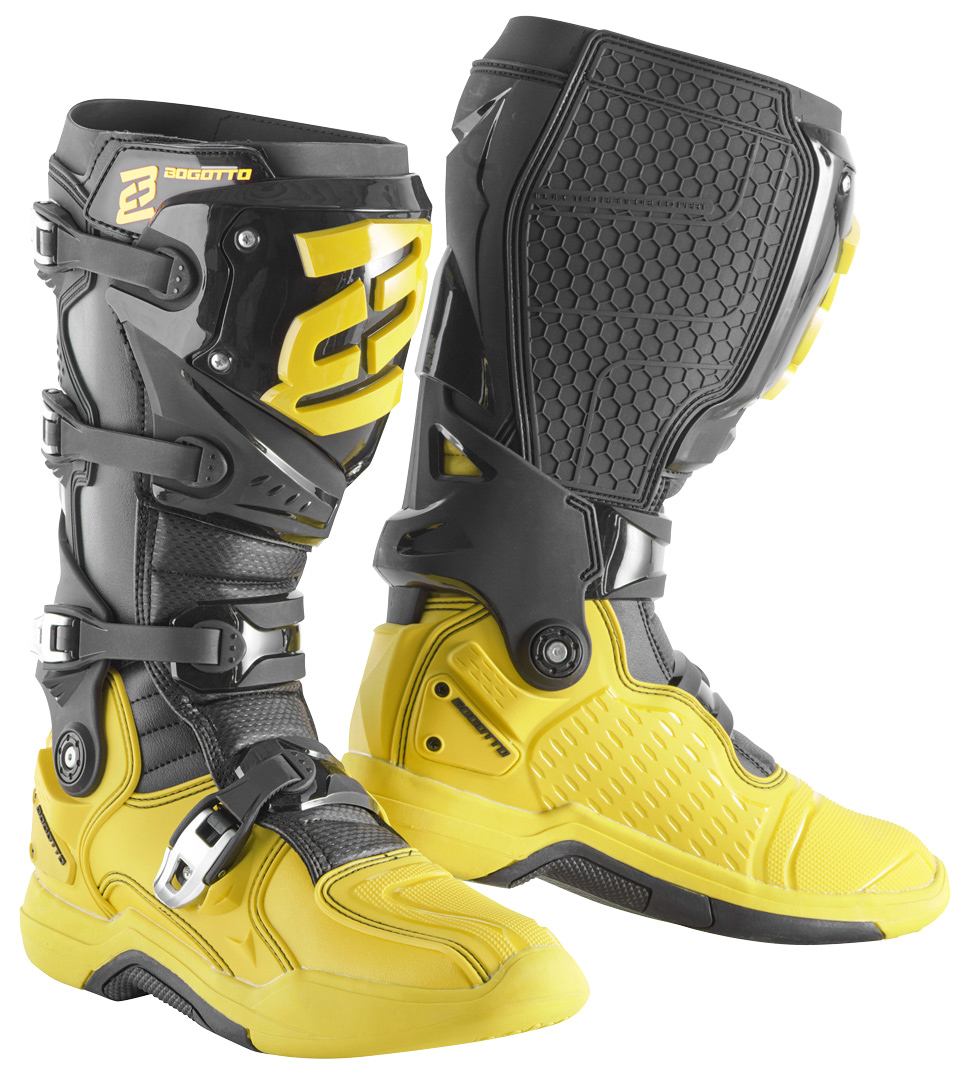 Ботинки для мотокросса Bogotto MX-7 G с защитой голени, желтый/черный
