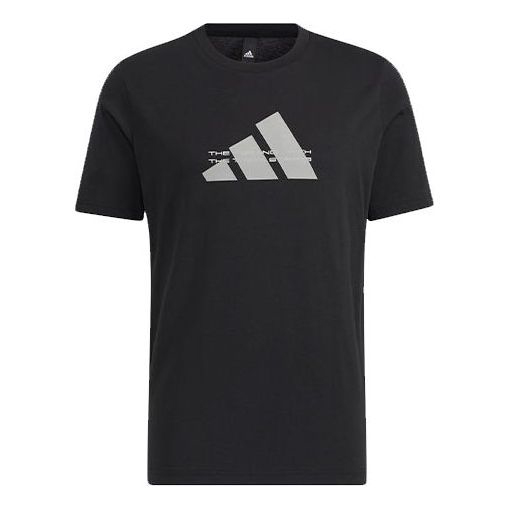 Футболка Adidas Alphabet Logo Printing Sports Short Sleeve Black, Черный футболка adidas cartoon graffiti alphabet logo pattern ib9427 черный