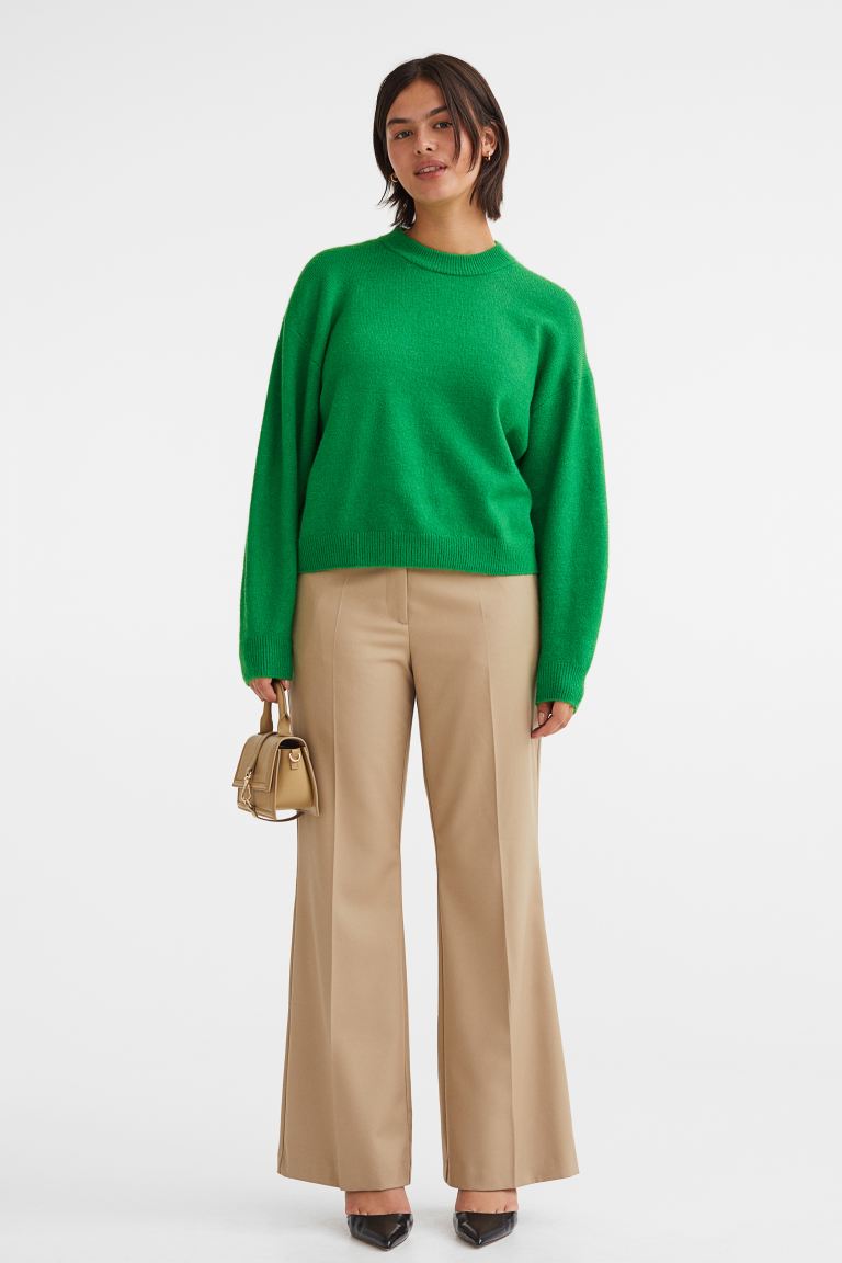 Расклешенные элегантные брюки H&M, бежевый канва zweigart 3256 bellana 52%хл 48%виск col 618 шир140 20ct