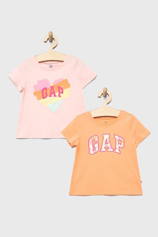 Детская хлопковая футболка GAP (2 шт.), оранжевый