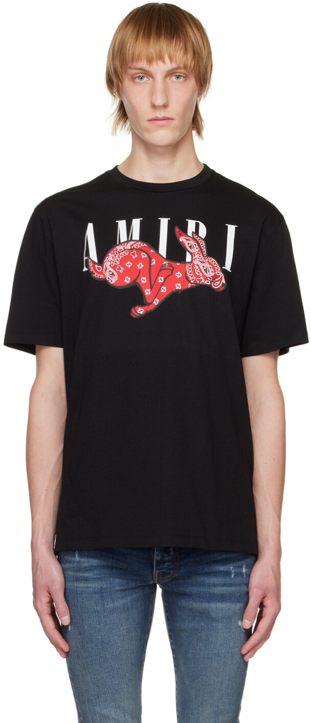 

Черная футболка с кроликом AMIRI