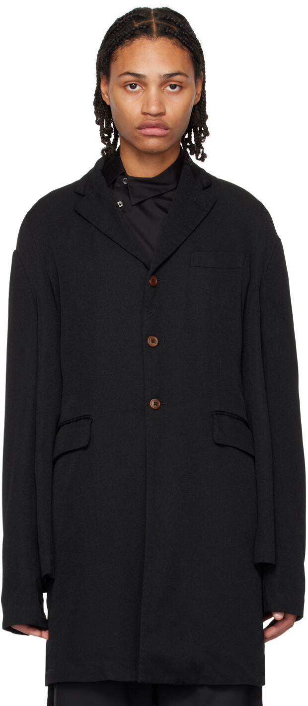 

Черное приталенное пальто Black Comme des Garçons, Черный