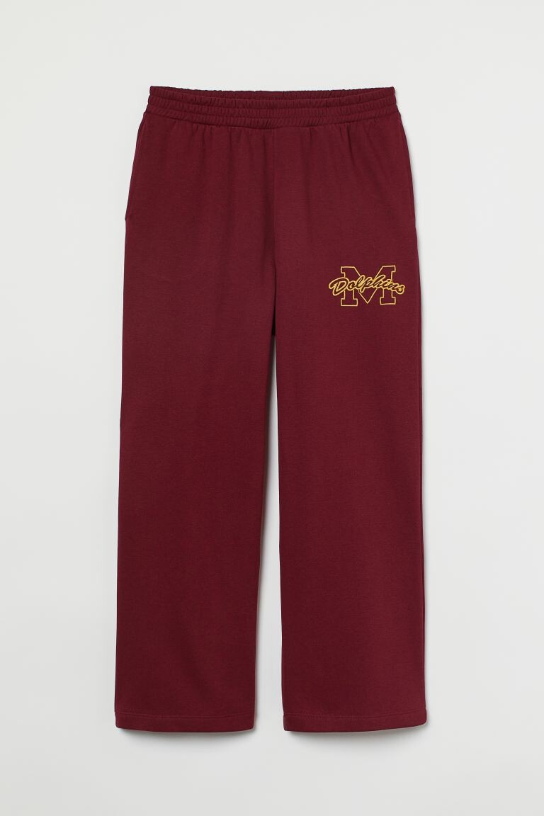 

Брюки H&M+ x Netflix Dolphins with Appliqué, бордовый, Красный