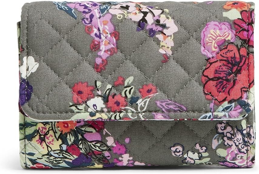 

Женский хлопковый компактный кошелек Vera Bradley Riley с RFID-защитой, надежда цветет