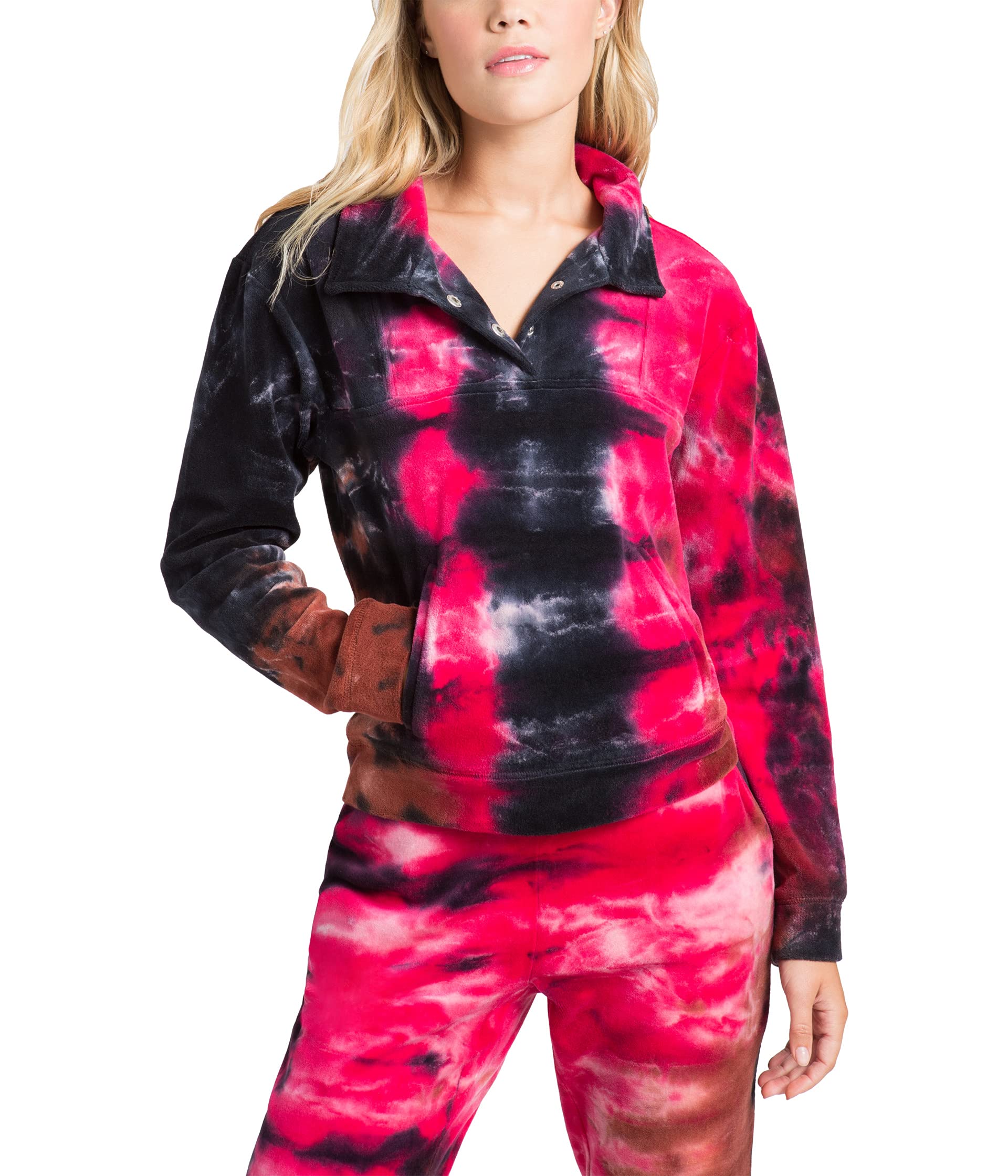 Пуловер Juicy Couture, Paneled 1/2 Placket Snap Top топ lovers and friends kolbie цвет sunset tie dye