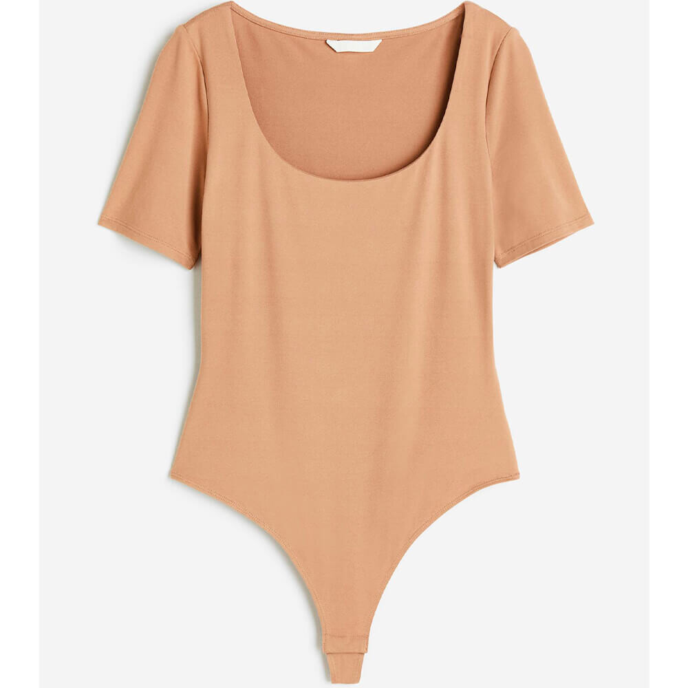 

Боди H&M Short-sleeved Thong, бежевый