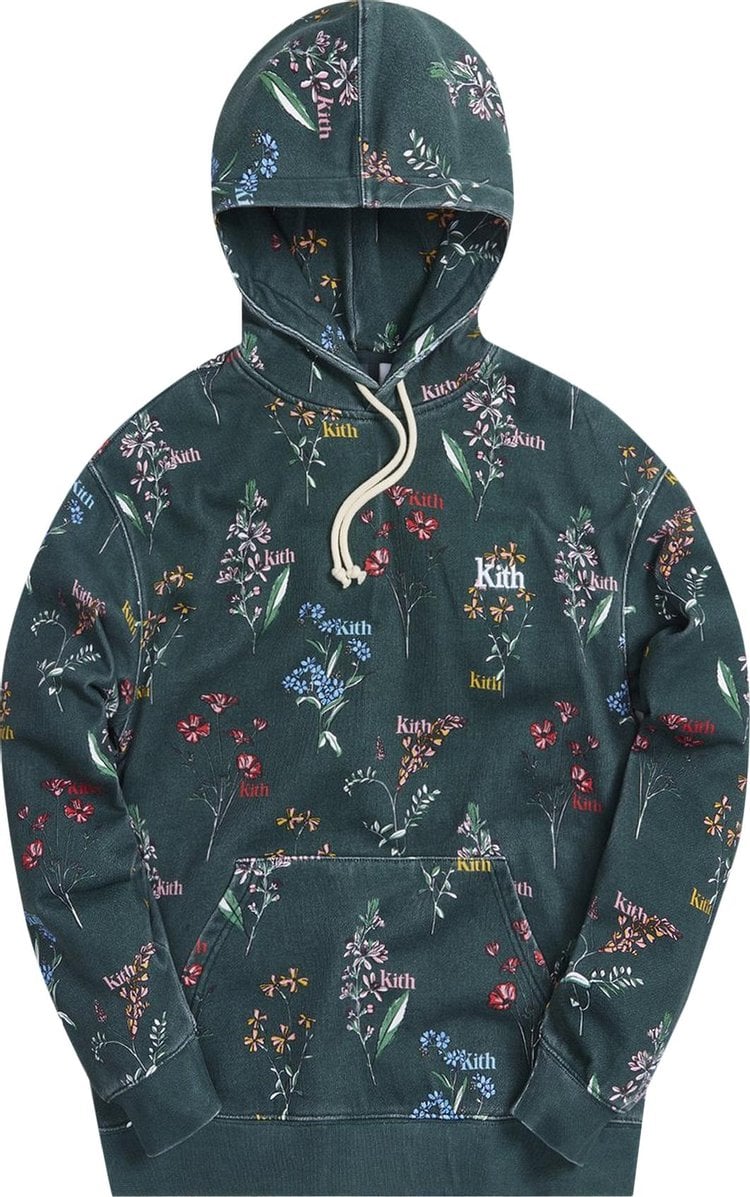 Худи Kith Botanical Floral Williams III Hoodie 'Stadium', зеленый - фото