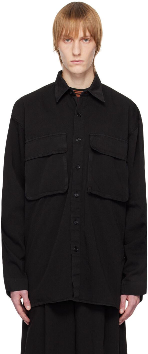 

Черная рубашка на липучке Dries Van Noten