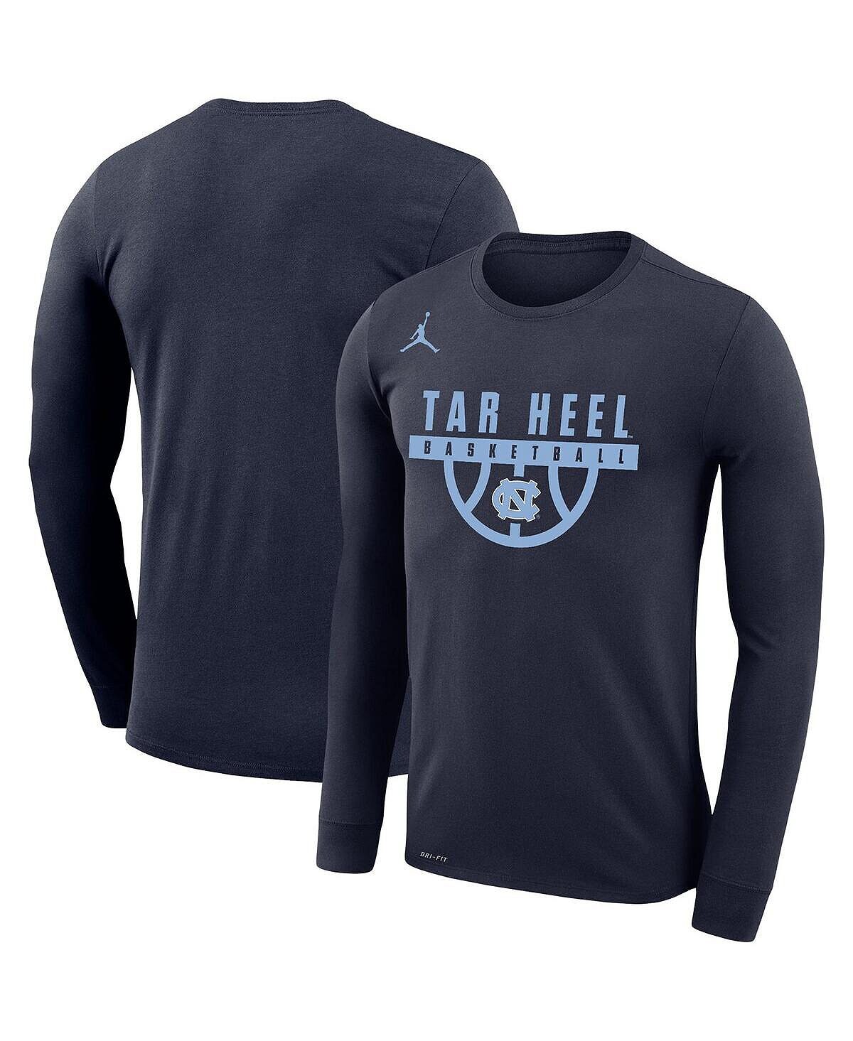 

Мужская темно-синяя футболка north carolina tar heels basketball drop legend с длинным рукавом для выступлений Jordan, синий