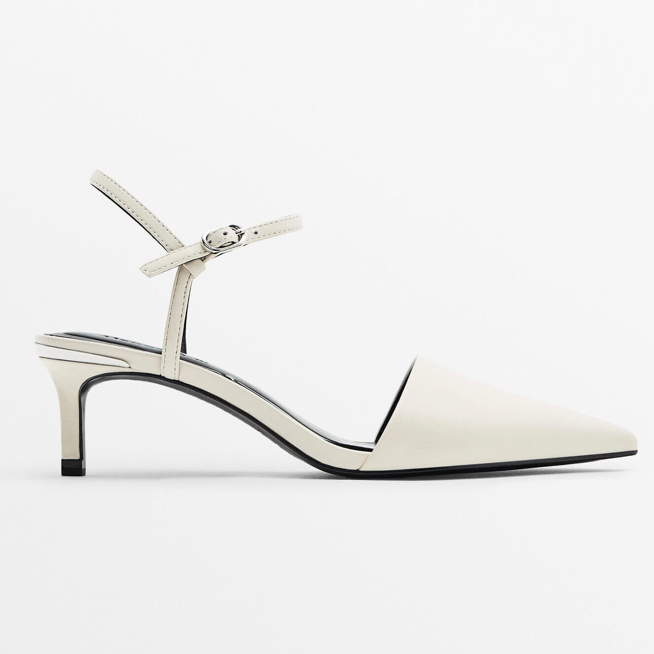

Мюли Massimo Dutti Leather High-heel, кремовый