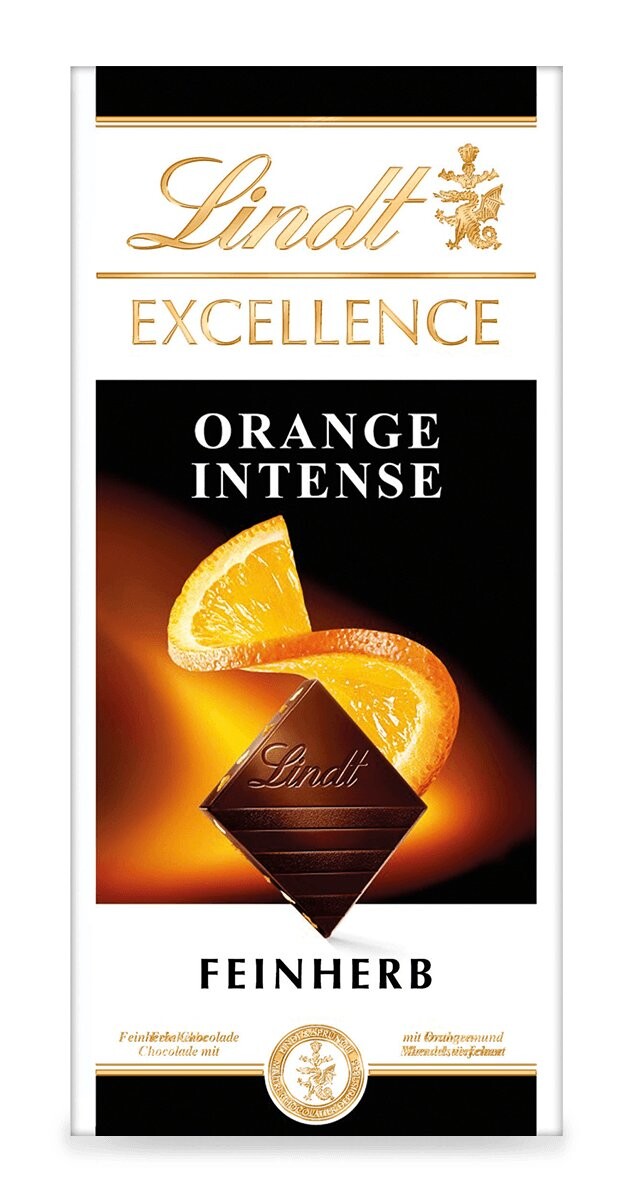

Темный шоколад Lindt Excellence Orange Intense, апельсин и миндаль, 100г