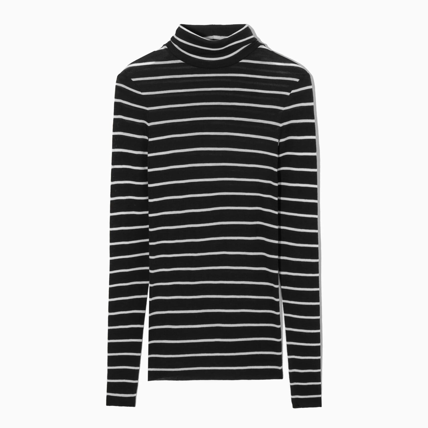 

Водолазка COS Merino Wool Stripe, черный/белый