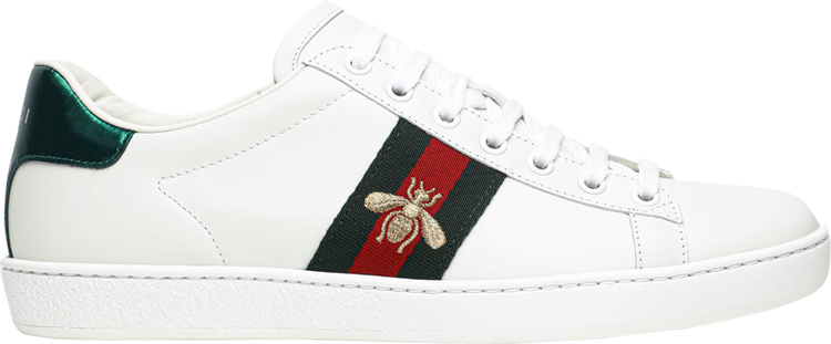 Кроссовки Gucci Ace Embroidered Bee, белый - фото