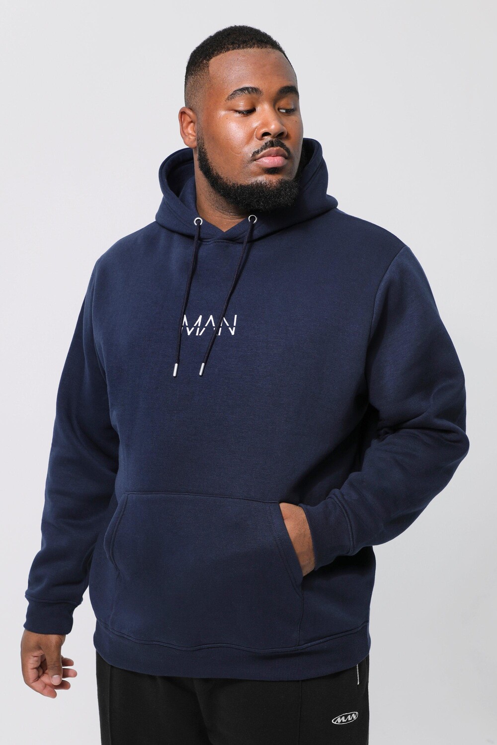 

Худи plus basic over the head man dash Boohoo, нави