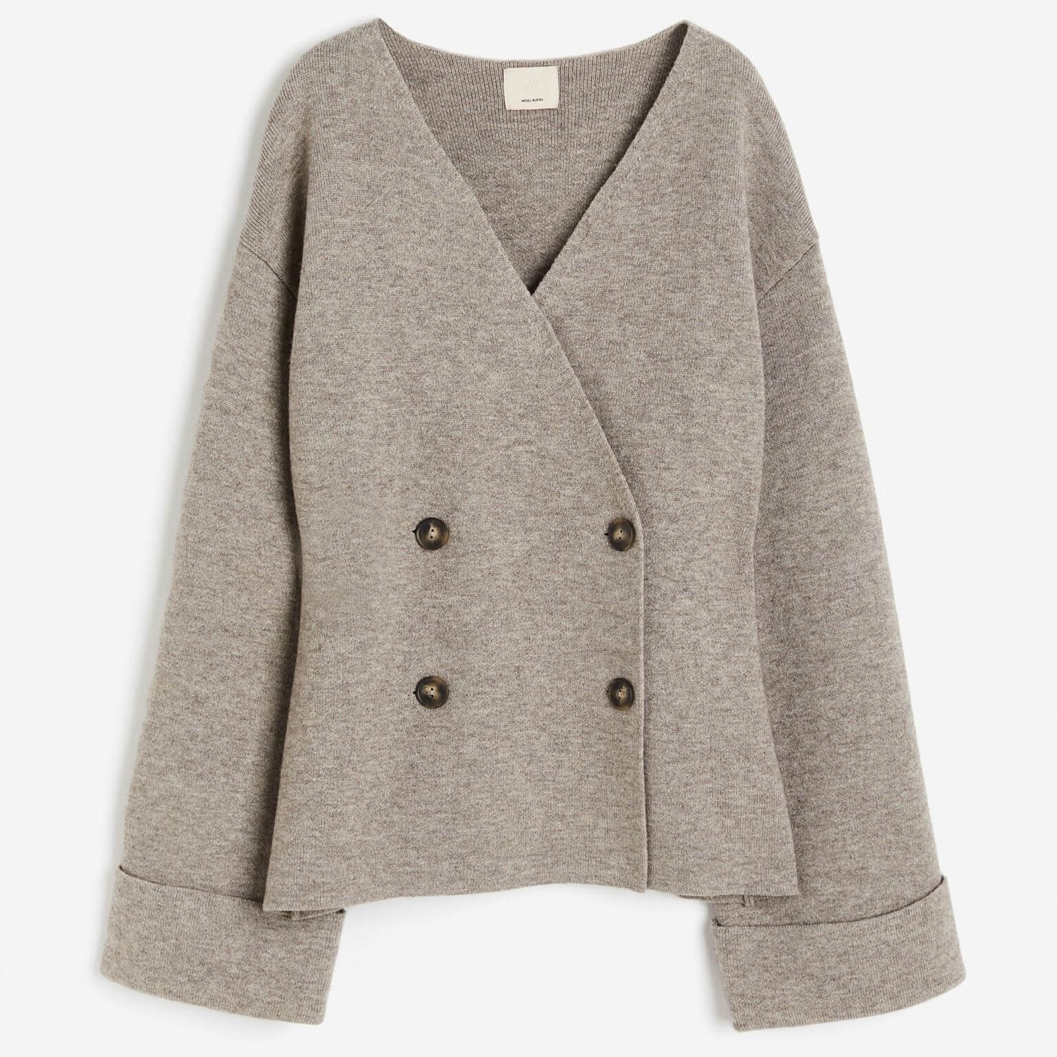 

Кардиган H&M Double-breasted Wool, серо-бежевый