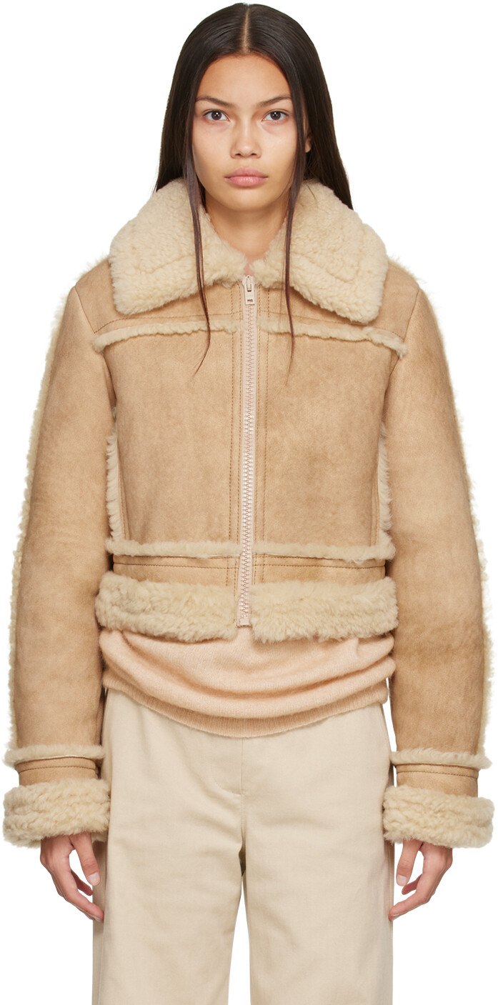 

Бежевая короткая дубленка Acne Studios