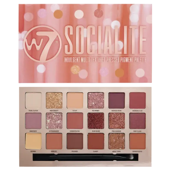 

W7 Socialite палетка прессованных пигментов для век, 17 г