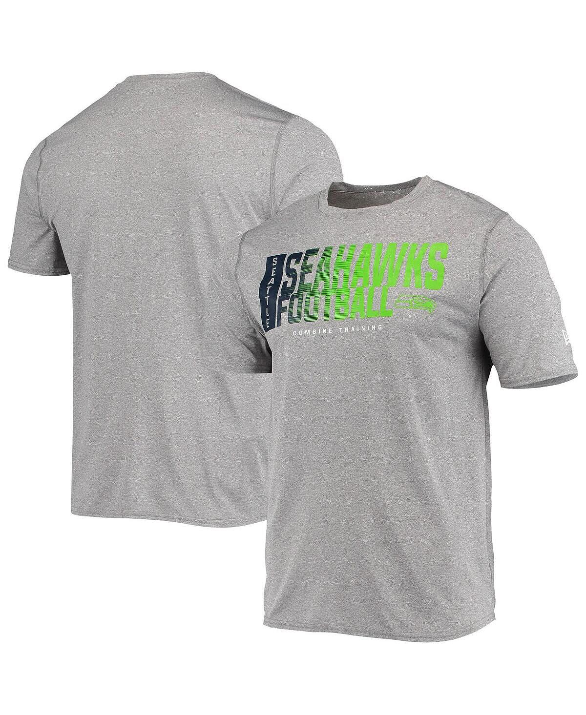 

Мужская футболка seattle seahawks combine authentic game on с меланжевым принтом серого цвета New Era, мульти