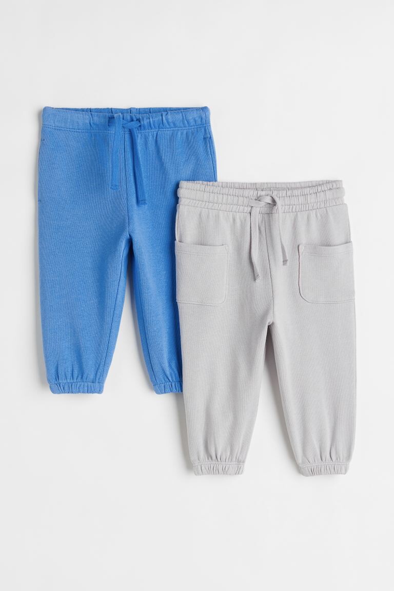 

2 пары джоггеров из хлопкового джерси H&M, синий/светло-серый