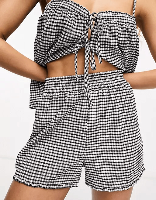 

Шорты The Frolic Textured Gingham, черный/белый