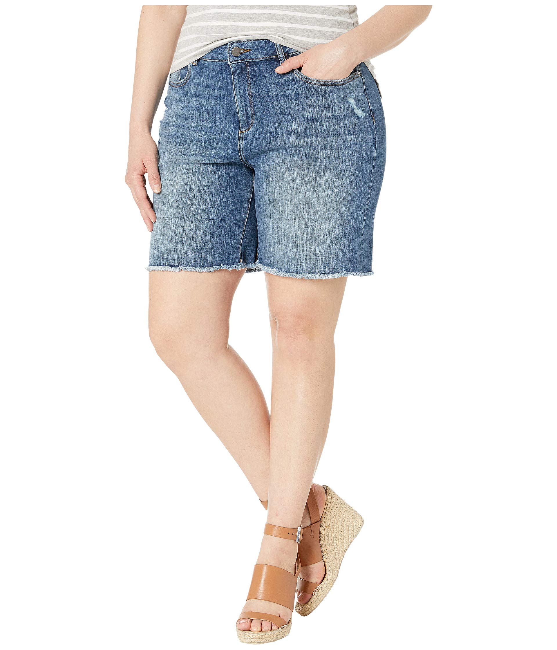 Шорты DL1961, Plus Size Karlie Boyfriend Shorts in Ingram