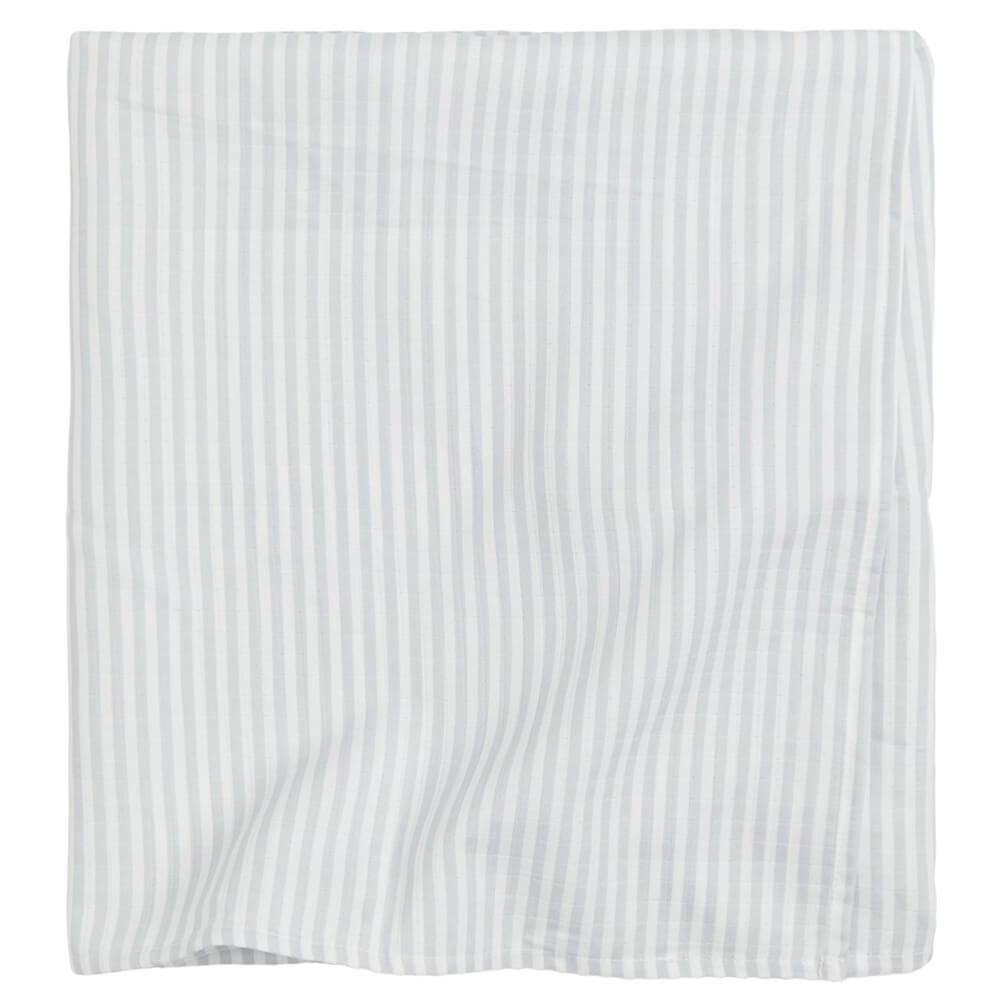 

Детское одеяло H&M Home Striped Cotton Muslin Comfort, светло-серый/белый