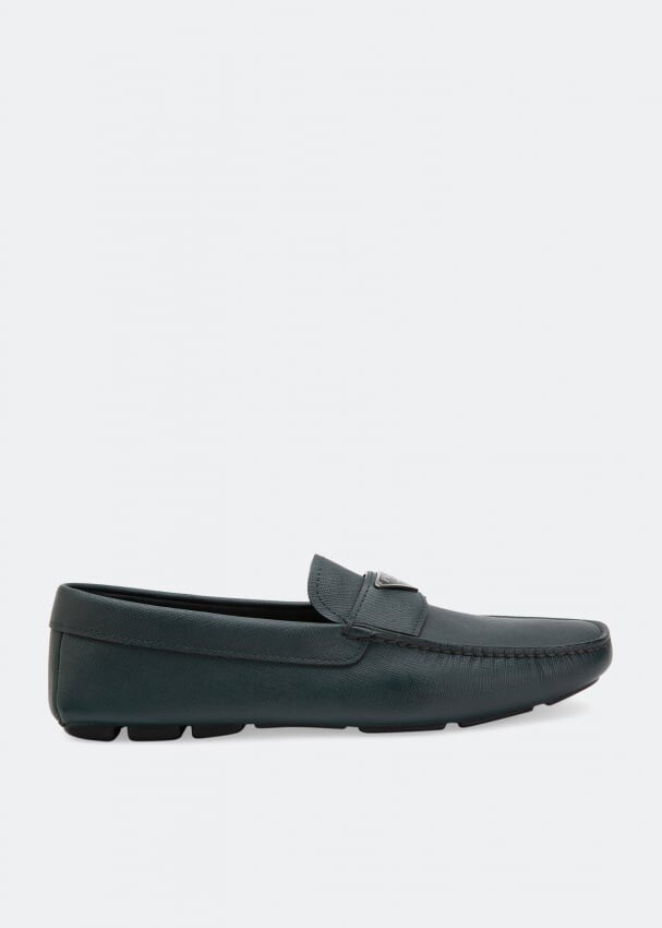 

Лоферы PRADA Leather loafers, зеленый