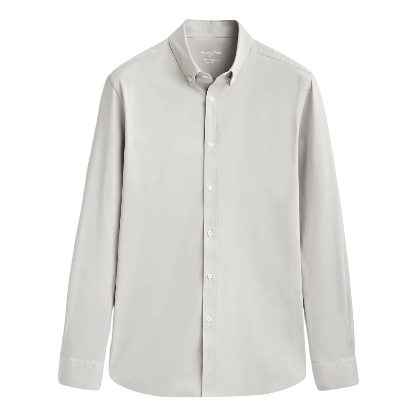 

Рубашка Massimo Dutti Textured Cotton Stretch, светло-серый