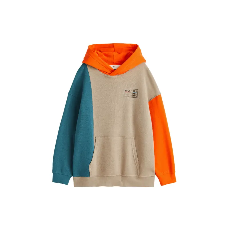

Толстовка H&M Oversized Нoodie, бежевый/оранжевый/зеленый