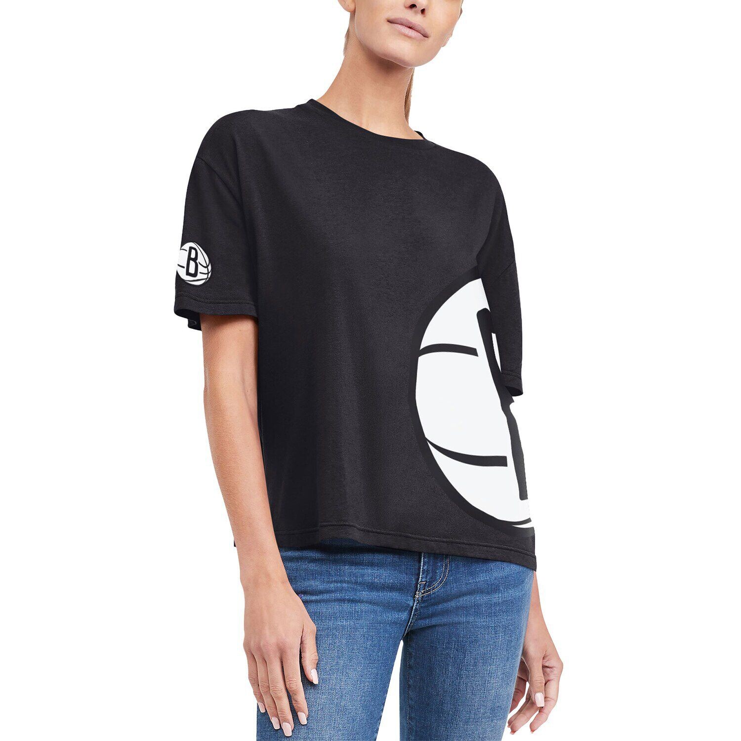 

Женская черная футболка Tommy Jeans Brooklyn Nets Bianca, Черный