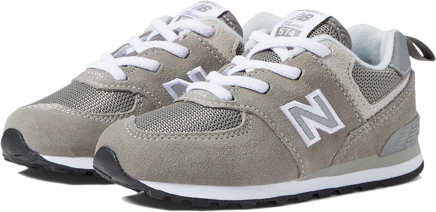 

Кроссовки 574 Bungee Lace New Balance, цвет Grey/White