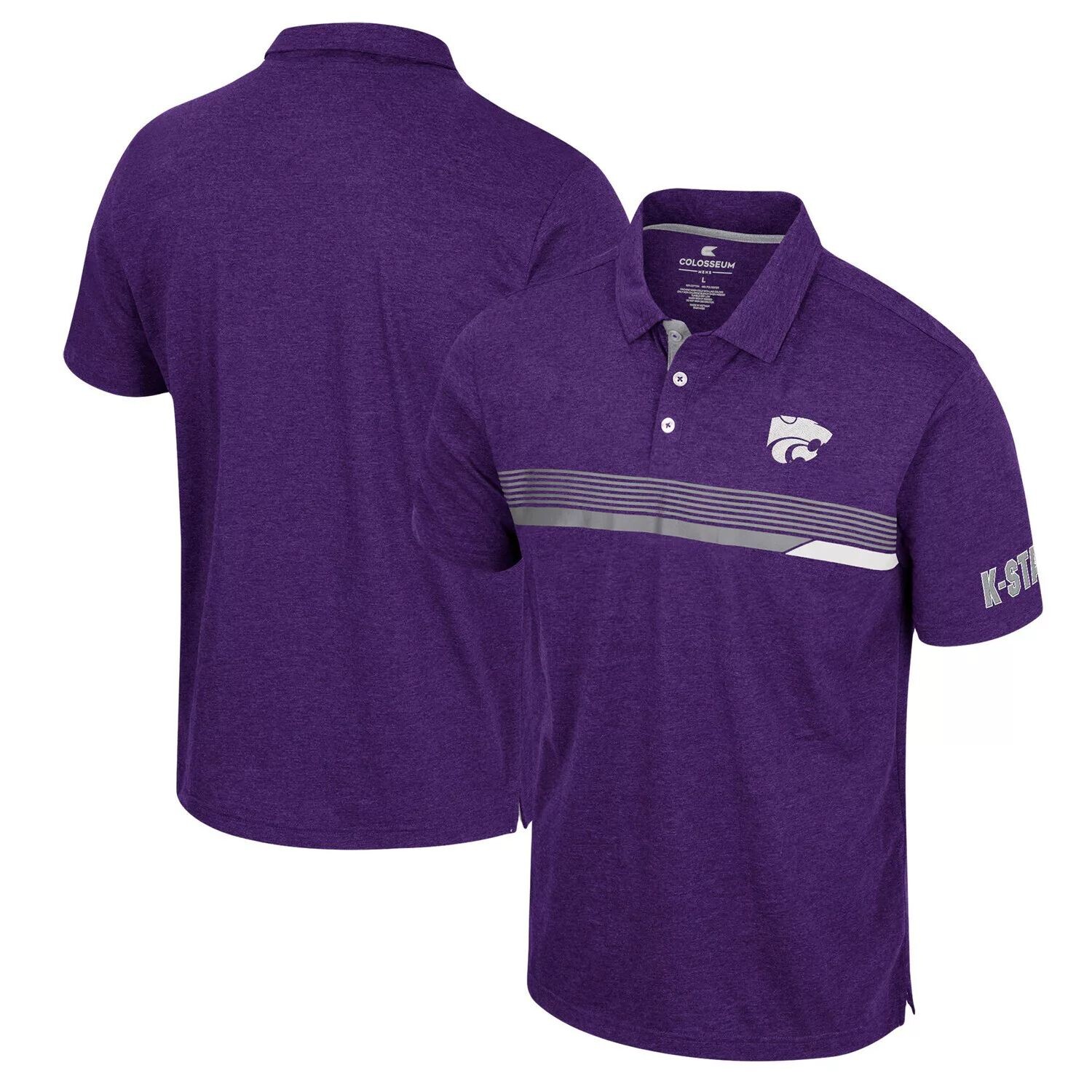 

Мужская фиолетовая рубашка-поло Kansas State Wildcats No Issueo Colosseum, Фиолетовый