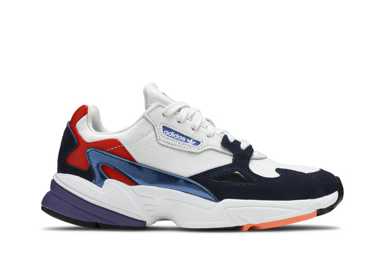 Adidas falcon white cheap and navy