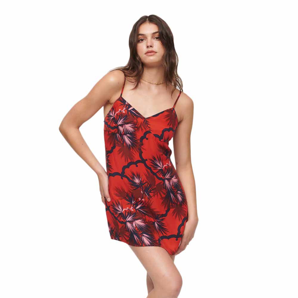 цена Платье Superdry Printed Slip Cami, красный